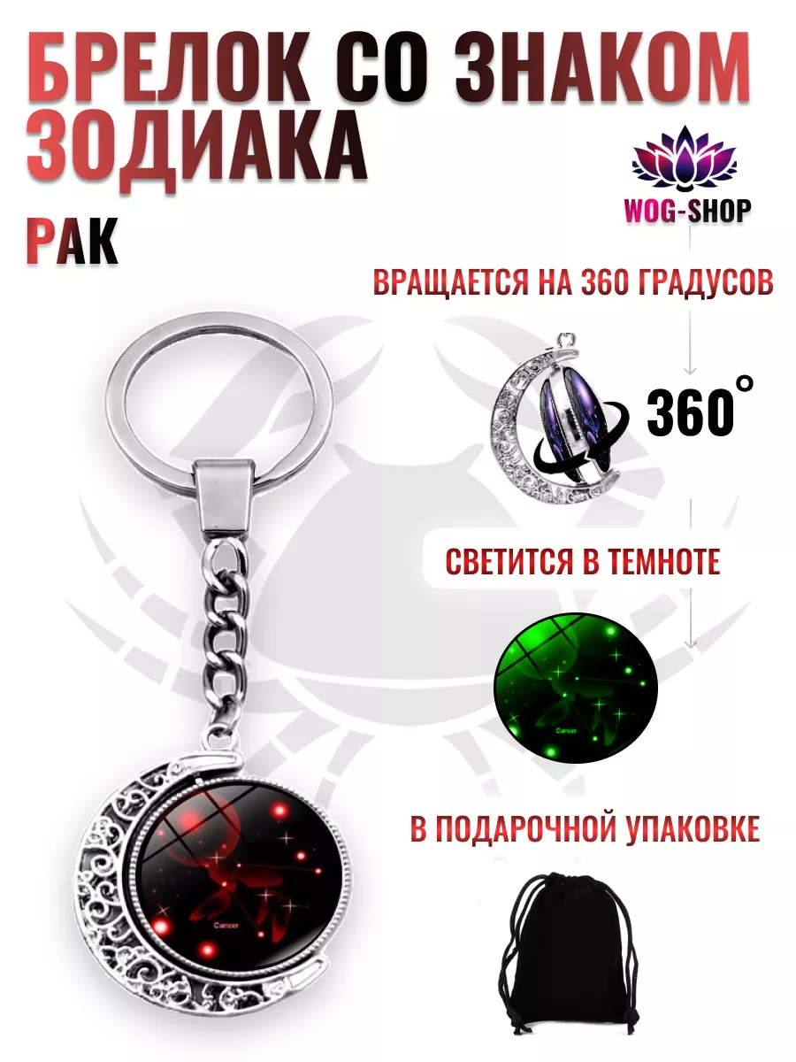 Брелок со знаком зодиака рак