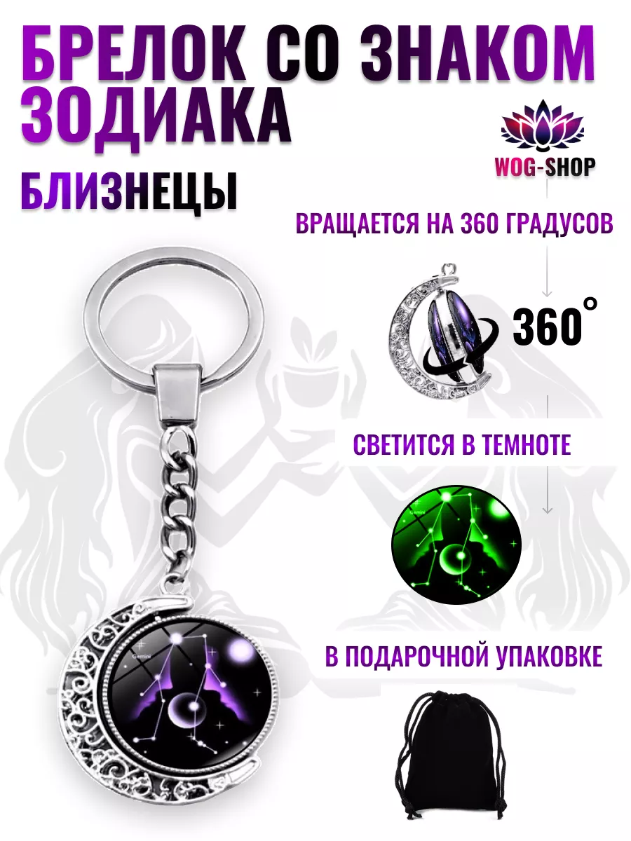 Брелок со знаком зодиака близнецы