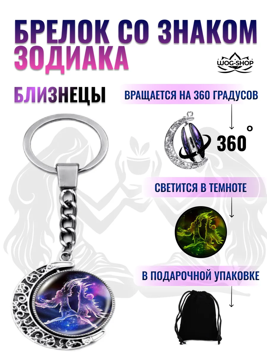 Брелок со знаком зодиака близнецы