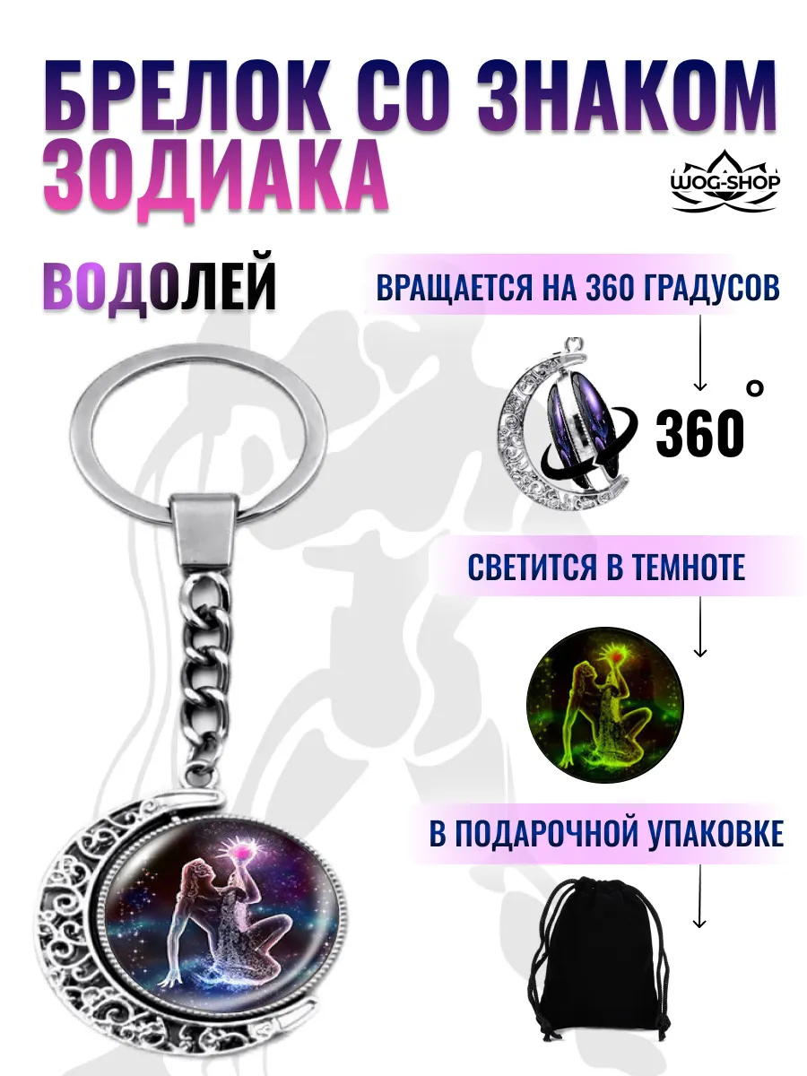 Брелок со знаком зодиака водолей