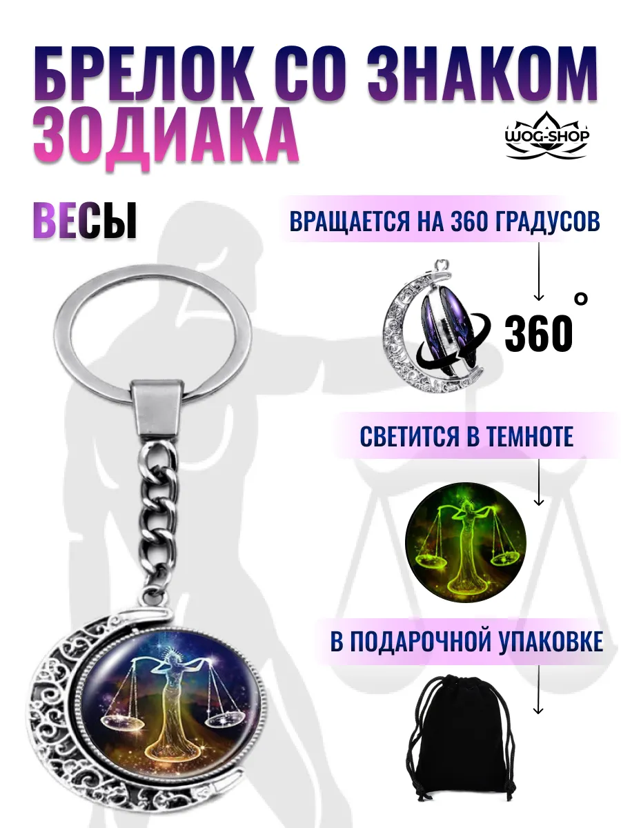 Брелок со знаком зодиака весы
